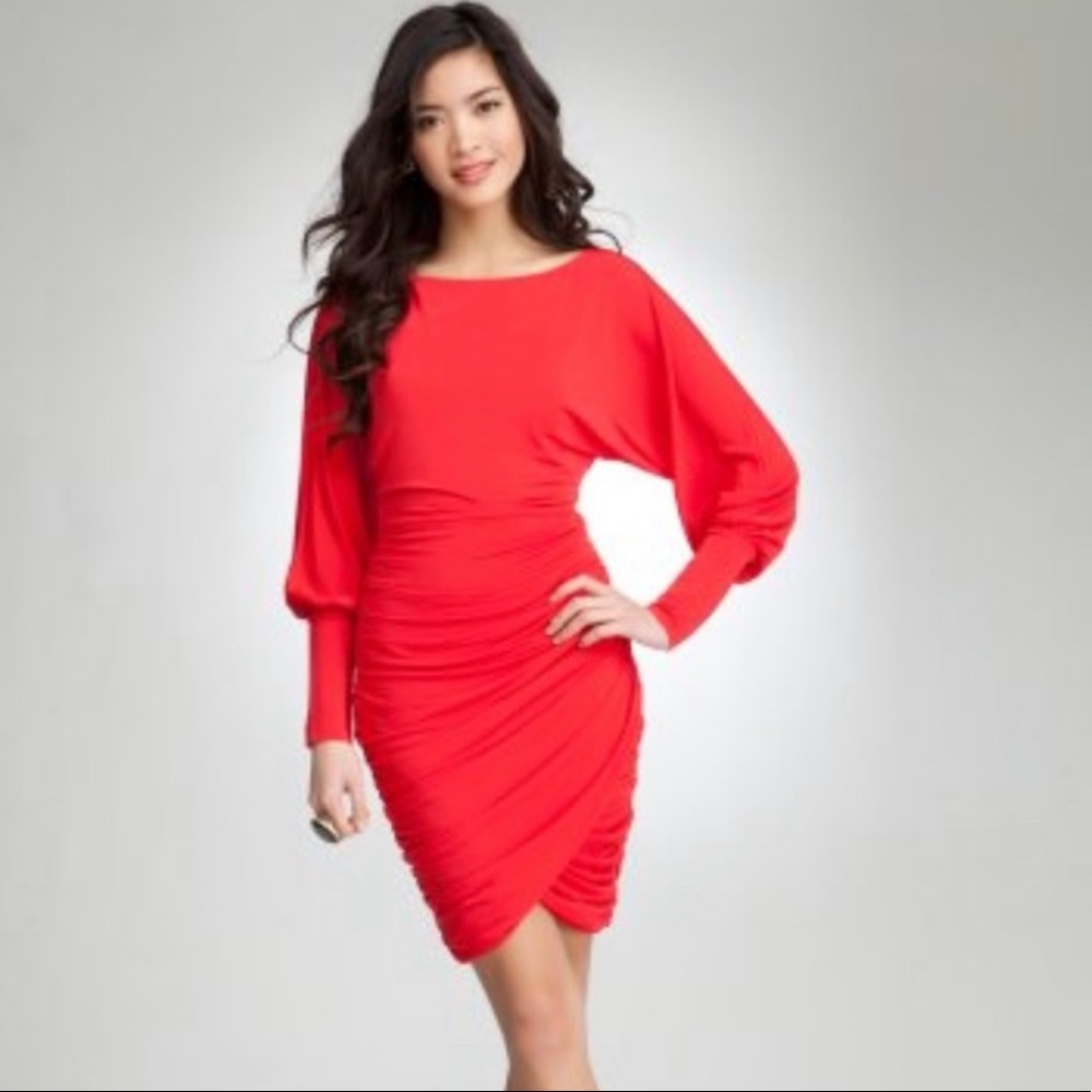 Bebe Dolman sleeve draped dress